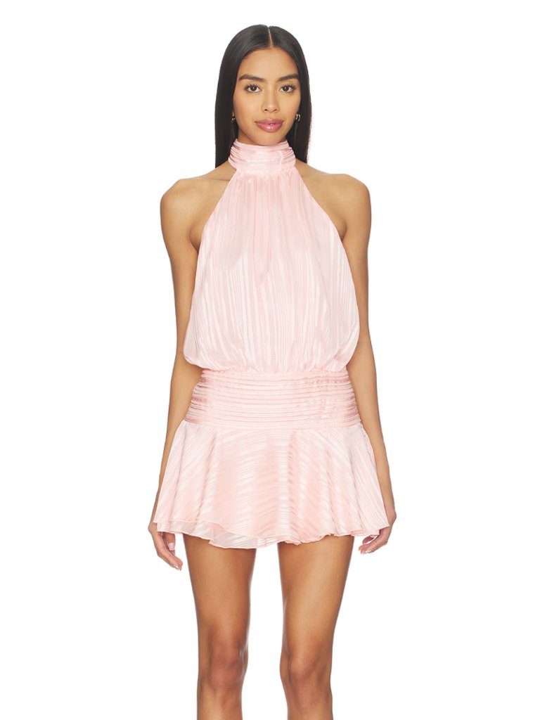 New More To Come Kai Mini Dress In Baby Pink Halter Backless Large L